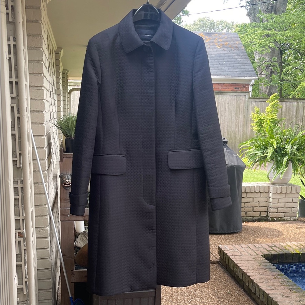 Banana Republic Textured Black Trench Coat